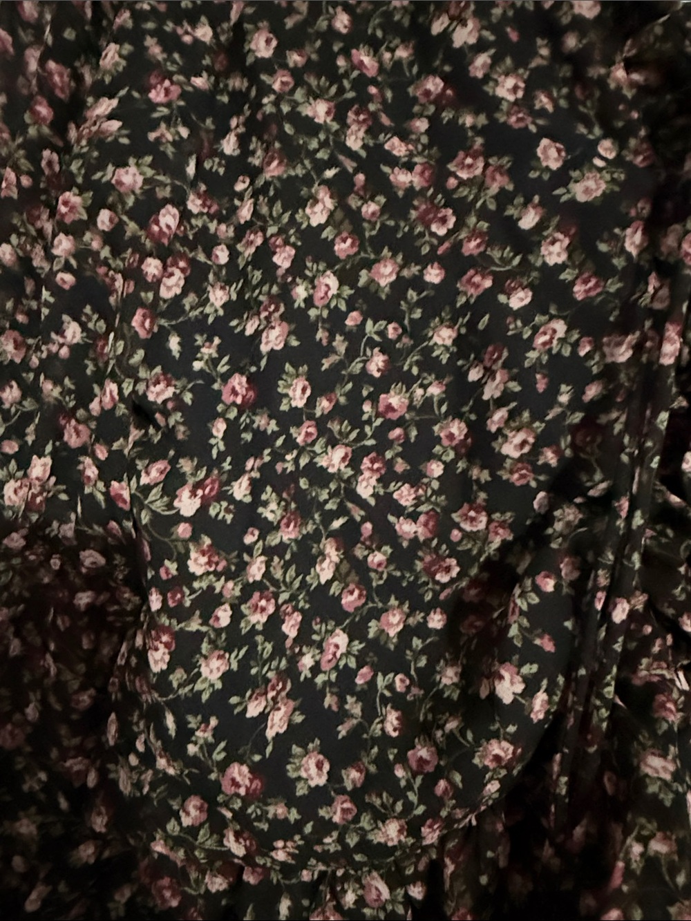 Women's Black Floral Long Sleeve Top size Small - Picture 3 of 3
